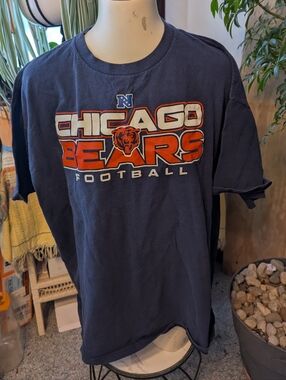 Men's NFL Team Apparel 100% CottonChicago Bears SS Navy Screenprinted Tee Sz 2xl